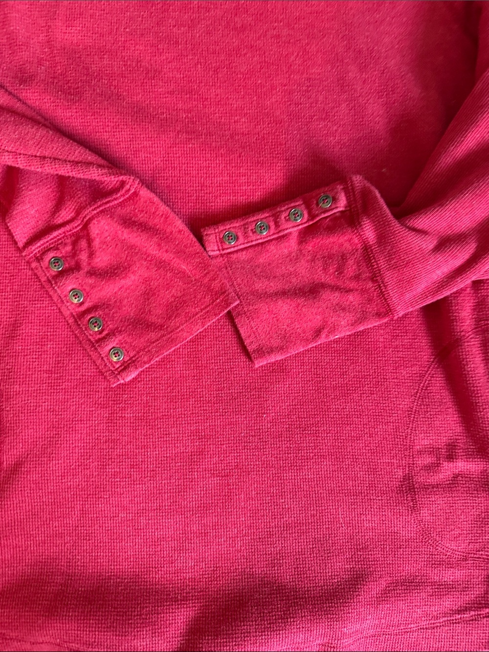 J. Jill brick waffle knit brick Red Long-Sleeve Tunic w/front pockets -worn 5x - Picture 2 of 5